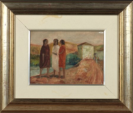 Mario Moretti (1917-2008) Senza titolo, 1975 Olio su cartone telato cm 18x24...