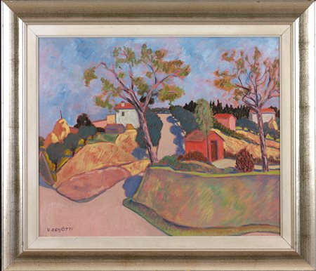 Vincenzo Censotti (1913-2005) Senza titolo Olio su tavola cm 50x60 Firma in...