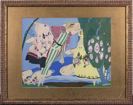 Umberto Brunelleschi (1879-1949) Senza titolo Tecnica mista su cartoncino cm...