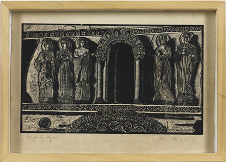 Bruno Da Osimo (1888-1962) S. M. in Valle, Cividale, 1936 Xilografia su carta...