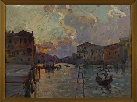 Egidio Tonti (1887-1922) Senza titolo Olio su tavola cm 35x48 Firma in basso...