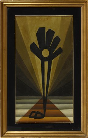 Andrea Raccagni (1921-2005) Il soldato, 1951 Olio su tela cm 70x38 Firma e...
