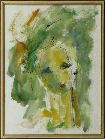 Ernesto Treccani (1920-2009) Senza titolo Olio su tela cm 40x30 Firma in...