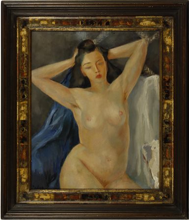 Laura Padoa (1907-1972) Senza titolo Olio su tavola cm 55x45 Firma in basso a...