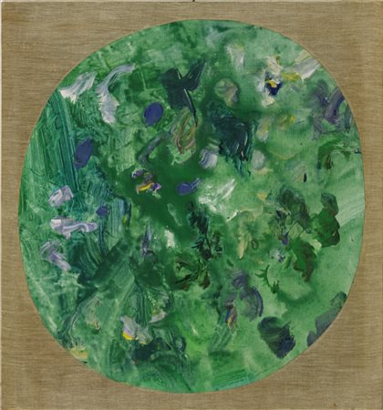 Ernesto Treccani (1920-2009) Senza titolo, 1970 Olio su tela ovale incollato...