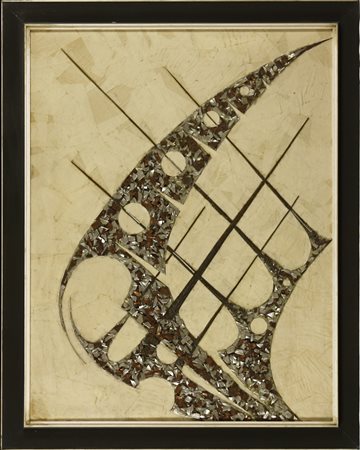 Antonio Secci (1944) Adioso, 1968 Tecnica mista e applicazioni su tavola cm...