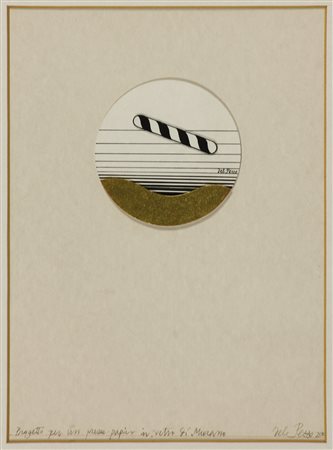 Lucio Del Pezzo (1933) Progetto per un presse papier in vetro di murano, anni...