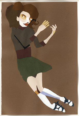 Chantal Joffe (1969) Untitled, 2004 Collage su carta cm 55x37 Firma sul retro...