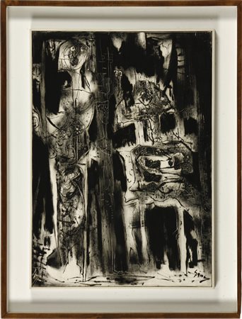 Samo Koler (1909-1988) Les etres imagines, 1963 Tecnica mista su tela cm...