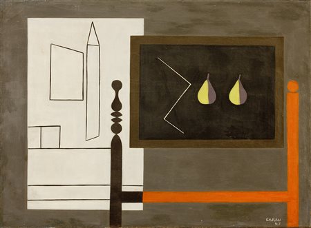 Augusto Garau (1923-2010) La lavagna, 1947 Olio su tela cm 53x73 Firma in...