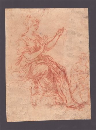 Donna che spazzola i capelli | Studio femminile, scuola bolognese del XVII secolo