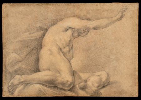 Studio per un nudo maschile con mantello