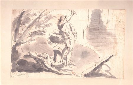Davide e Golia, scuola romana, XVIII secolo