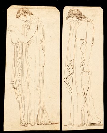 John Flaxman (York 1755-Londra 1826). Coppia di studi di Coefore
