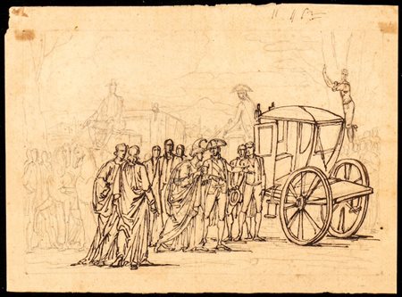 Incontro di dignitari, artista italiano, inizi XIX secolo