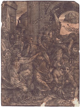 Ugo da Carpi (c.1470-1532). Ercole caccia l'Invidia dal Tempio delle Muse, 1517 ca.