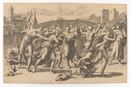 Marcantonio Raimondi (copia da) - Marco Dente detto Marco da Ravenna (attribuito a) (c. 1480-1534, 1493-1527). Strage degli innocenti