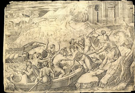 Marcantonio Raimondi (attribuito a) (c. 1480-1534). Ratto di Elena
