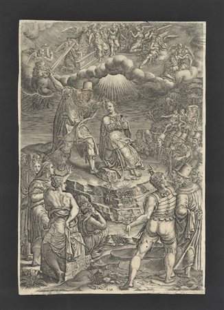 Giorgio Ghisi detto il Mantovano (1520-1582). Il martirio di Santa Barbara
