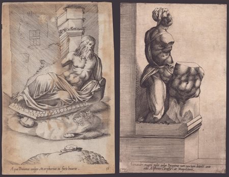 Giovanni Battista Cavalieri (c. 1525-1601). Alexandri magni miles, vuoto Pasquinus... | Acqua Traiana, vulgo Marphorius in foro boario