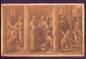 Girolamo Francesco Maria Mazzola detto il Parmigianino (Parma 1503-Casalmaggiore 1640). Pietro e Giovanni guariscono gli infermi presso la porta del tempio, 1526