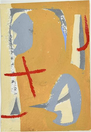 Tommaso Cascella (1951) COMPOSIZIONE, 1988 tecnica mista su carta, cm 27x19...