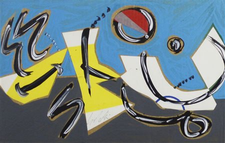 Sergio Dangelo (1932 - 2022) ALTRA LUCE DI LUNA, 1995 tempera e collage su...