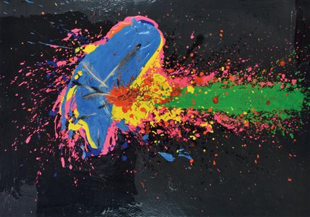 Renzo Nucara (1955) RESINFILM 52, 2004 resine, pigmenti e piume su faesite,...