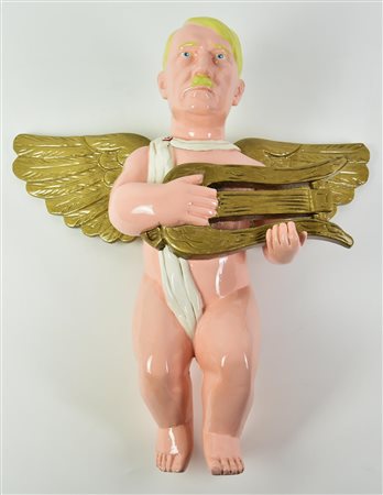 Francesco De Molfetta SENZA TITOLO legno smaltato, cm 45x40x14 sul retro: firma