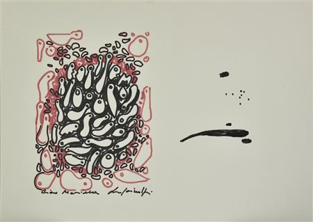 Luigi Mainolfi SENZA TITOLO pennarelli su carta, cm 35x50 firma e dedica ad...