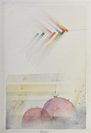 Tullio Pericoli SENZA TITOLO acquerello e grafite su carta Arches, cm...