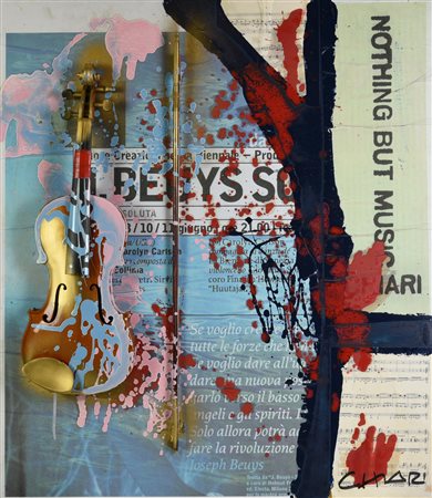 Giuseppe Chiari (1926 - 2007) SENZA TITOLO applicazione di violino e tecnica...