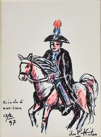 Ibrahim Kodra (1918 - 2006) RICORDO DI UNA SERA (CARABINIERE), 1997 tecnica...