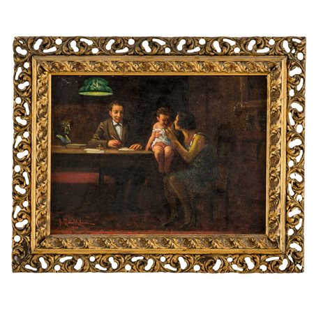 GIUSEPPE MINUTILLA LAURIA, Olio su tela applicata tavoletta