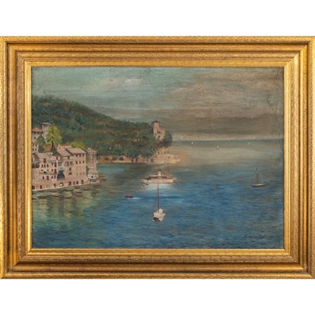 GIUSEPPINA OLIVERI, Paesaggio costiero, Olio su tela