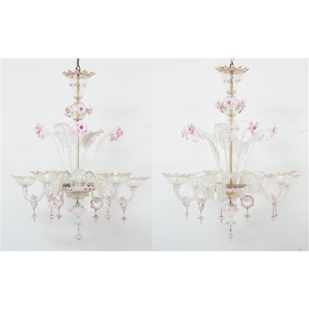 MAESTRI MURANESI DEL XX SECOLO, Coppia di lampadari