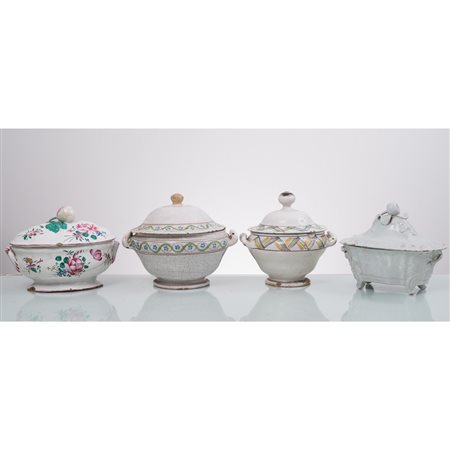 MANIFATTURA ITALIANA DEL XVIII/XIX SECOLO, Quattro zuppiere