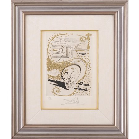 SALVADOR DALÌ, Incisione in nero e oro