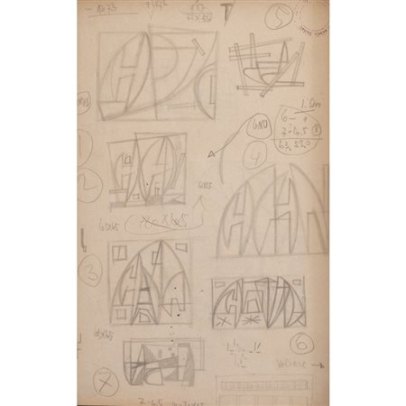 ATANASIO SOLDATI, Foglio di studi, Matita su carta