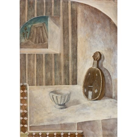 MARCELLO SCUFFI, Interno con finestra, Olio su tela