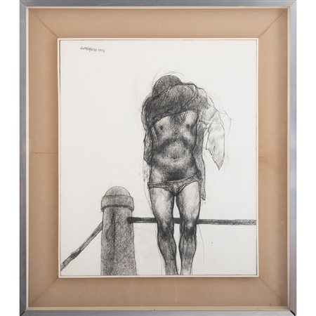 ARMANDO DE STEFANO, Figura maschile, Tecnica mista su tela