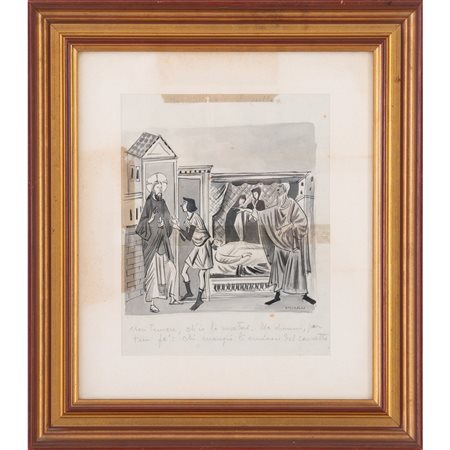 ALFONSO AMORELLI, Acquarello e inchiostro su carta