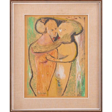 REMO BRINDISI, Figure, Tecnica mista su carta