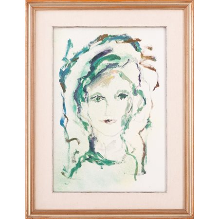 ERNESTO TRECCANI, Volto femminile, Olio su tela