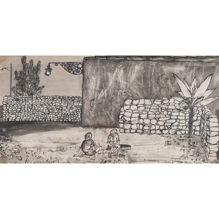 BRUNO CARUSO, Bambini, Tecnica mista su carta