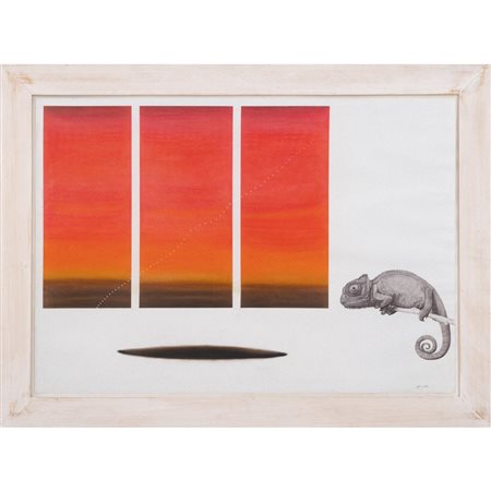 SERGIO GIOIELLI, Senza titolo, Tecnica mista su cartone