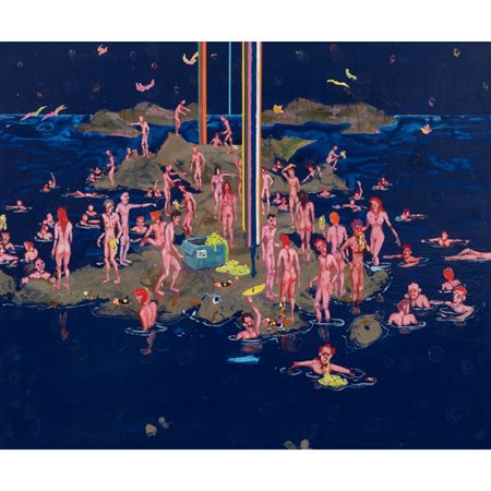 WILLIAM MARC ZANGHI, Blue Island, Olio su tela