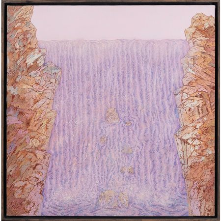 GIULIANO ALBAVERA, Cascata, Olio su tela
