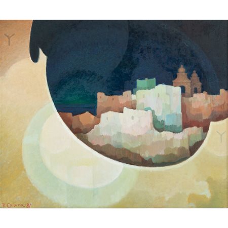 RENZO COLLURA, Paesaggio messinese, Olio su tela