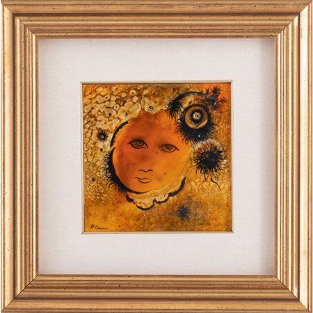 PAOLA CRIMI, Olio su mattonella in ceramica Cerdisa